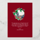 結婚した&メリー結婚s Thank you Christmas Photo 箔シーズンカード (裏面)