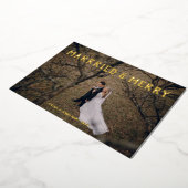 結婚した&メリー金ゴールドフォイルサンキューカード 箔シーズンカード (回転した状態)