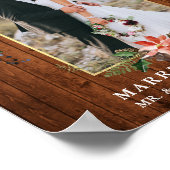 結婚した メリー ウッド ゴールド 水彩画 冬の花 ポスター (角)