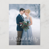 結婚した&メリー |エレガントな結婚式 ポストカード (正面)