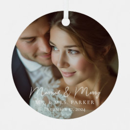 結婚した&メリー!エレガント，シュンペル，写真 メタルオーナメント