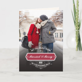 結婚した&メリー.カスタム写真クリスマス シーズンカード