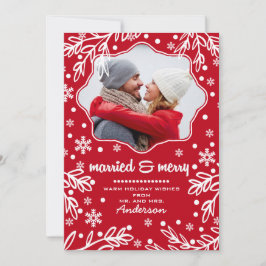 結婚した&メリー.クリスマスフォトカード シーズンカード