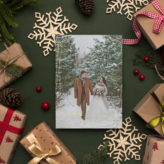 結婚した&メリー |クリスマス結婚の発表 箔シーズンカード