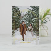 結婚した&メリー |クリスマス結婚の発表 箔シーズンカード (立ち正面)