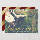 結婚した&メリー |初めてのクリスマス写真 シーズンカード (正面/裏面)