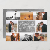 結婚した&メリー-数々のフォトコラージュホリデーチョーク シーズンカード (正面/裏面)