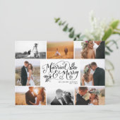 結婚した&メリー-数々のフォトコラージュホリデー シーズンカード (スタンド正面)