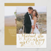 結婚した&メリー Photo Thank You金ゴールド シーズンカード (正面/裏面)
