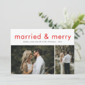 結婚した & メリー Red Scriptモダンフエレガントォト シーズンカード (スタンド正面)