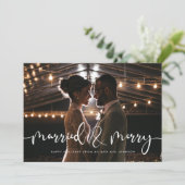 結婚した&モダンメリー書道クリスマスカード 招待状 (スタンド正面)