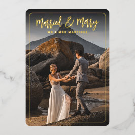 結婚した&丸メリー枠フォイルホリデーカード 箔シーズンカード