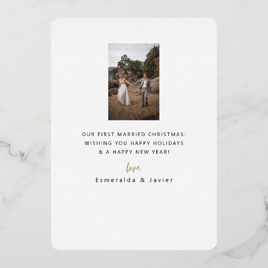 結婚した&丸メリー枠フォイルホリデーカード 箔シーズンカード (裏面)