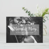 結婚した |写真と白のスクリプトオーバーレイ シーズンカード (スタンド正面)