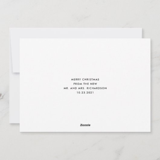 結婚した |写真と白のスクリプトオーバーレイ シーズンカード (裏面)