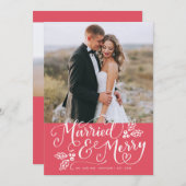 結婚した&写真メリーありがとう赤 シーズンカード (正面/裏面)