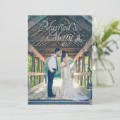 結婚した&新メリー婚フォトホリデーカードグリーン シーズンカード (スタンド正面)