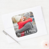 結婚した&新メリー婚フォトホリデー スクエアシール (封筒)