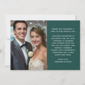 結婚した&新メリー婚2枚フォトクリスマスグリーン シーズンカード (裏面)