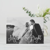 結婚した&明るい新婚ホリデーフォトカード シーズンカード (スタンド正面)