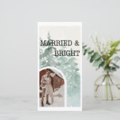 結婚した&明るい新結婚水色のクリスマス シーズンカード (スタンド正面)