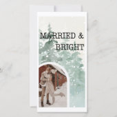 結婚した&明るい新結婚水色のクリスマス シーズンカード (正面)