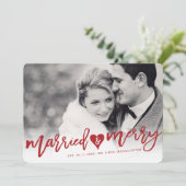 結婚した&赤メリーブラシスクリプト写真結婚 シーズンカード (スタンド正面)