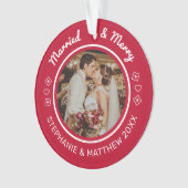 結婚した & 2メリーフォトレモダンッド オーナメント (正面)