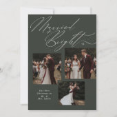 結婚した&Brightスクリプトタイポグラフィクリスマスフォト シーズンカード (正面)