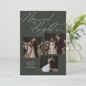 結婚した&Brightスクリプトタイポグラフィクリスマスフォト シーズンカード (スタンド正面)