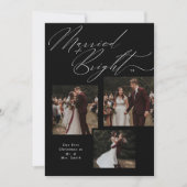 結婚した&Brightスクリプトタイポグラフィクリスマスフォト シーズンカード (正面)