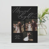 結婚した&Brightスクリプトタイポグラフィクリスマスフォト シーズンカード (スタンド正面)