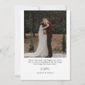 結婚した&Brightスクリプトタイポグラフィクリスマスフォト シーズンカード (裏面)