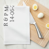 結婚した&bright addカップル名結婚の追加日 キッチンタオル (四つ折り)