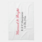 結婚した&bright addカップル名結婚の追加日 キッチンタオル (縦)