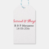 結婚した&bright addカップル名結婚の追加日 ギフトタグ (裏面)