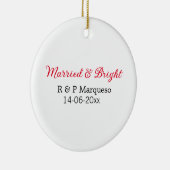 結婚した&bright addカップル名結婚の追加日 セラミックオーナメント (右)