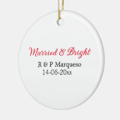 結婚した&bright addカップル名結婚の追加日 セラミックオーナメント (左)