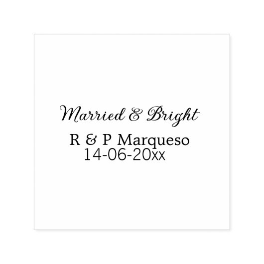 結婚した&bright addカップル名結婚の追加日 セルフインキングスタンプ (デザイン)