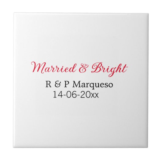 結婚した&bright addカップル名結婚の追加日 タイル (正面)