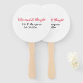 結婚した&bright addカップル名結婚の追加日 ハンドファン (正面&裏面)