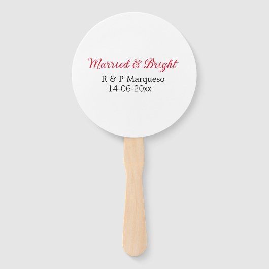 結婚した&bright addカップル名結婚の追加日 ハンドファン (正面)