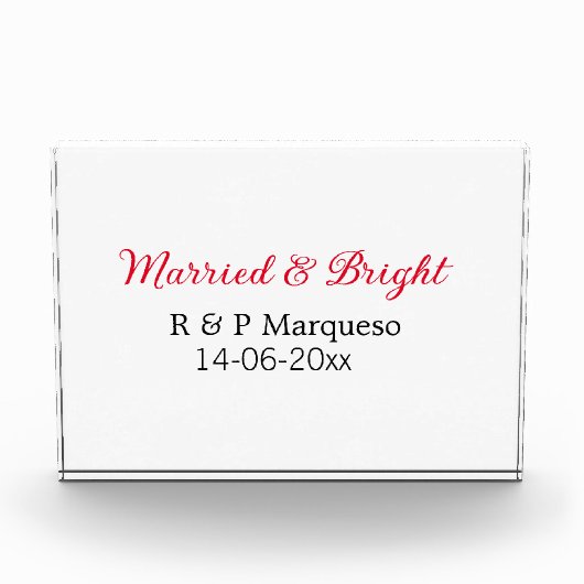 結婚した&bright addカップル名結婚の追加日 フォトブロック (正面)
