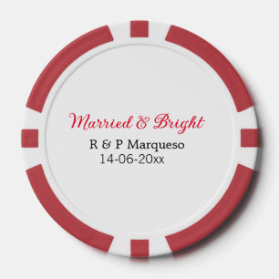 結婚した&bright addカップル名結婚の追加日 ポーカーチップ