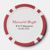 結婚した&bright addカップル名結婚の追加日 ポーカーチップ (裏面)