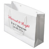 結婚した&bright addカップル名結婚の追加日 ラージペーパーバッグ (正面アングル)