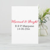 結婚した&bright addカップル名結婚の追加日 招待状 (スタンド正面)