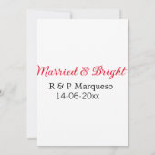 結婚した&bright addカップル名結婚の追加日 招待状 (裏面)