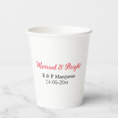 結婚した&bright addカップル名結婚の追加日 紙コップ (裏面)