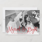 結婚した & Bright Holidayフォトカード+バックメッセージ シーズンカード (正面)